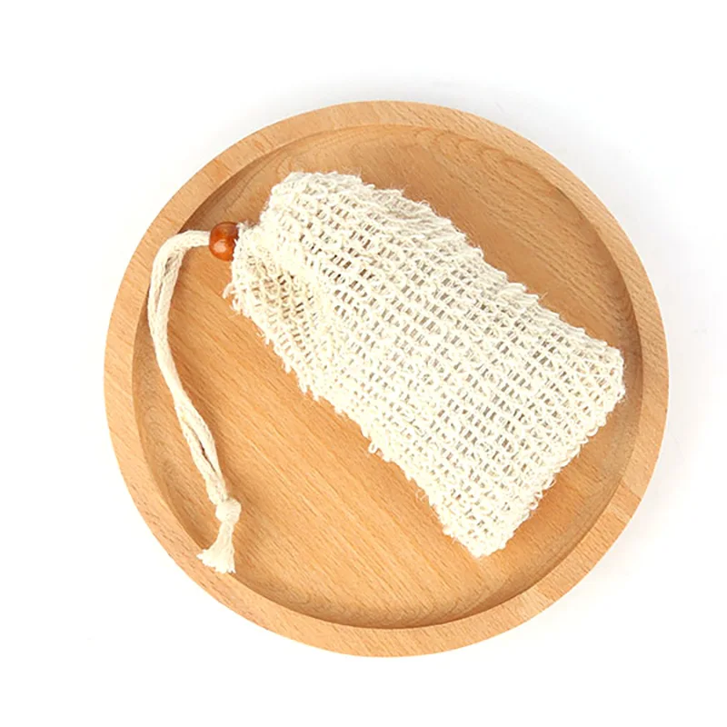 Eco Friendly Natural Cotton Soap Saver Bag Net Mesh Pouch Soap Bags Reusable Soap Drawstring Bag