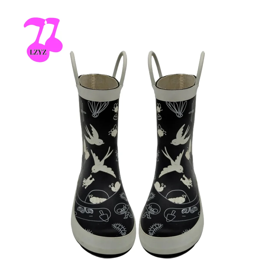 LZYZ custom rubber wellie boots rain protector  wellington kids boots waterproof galoshes for rain