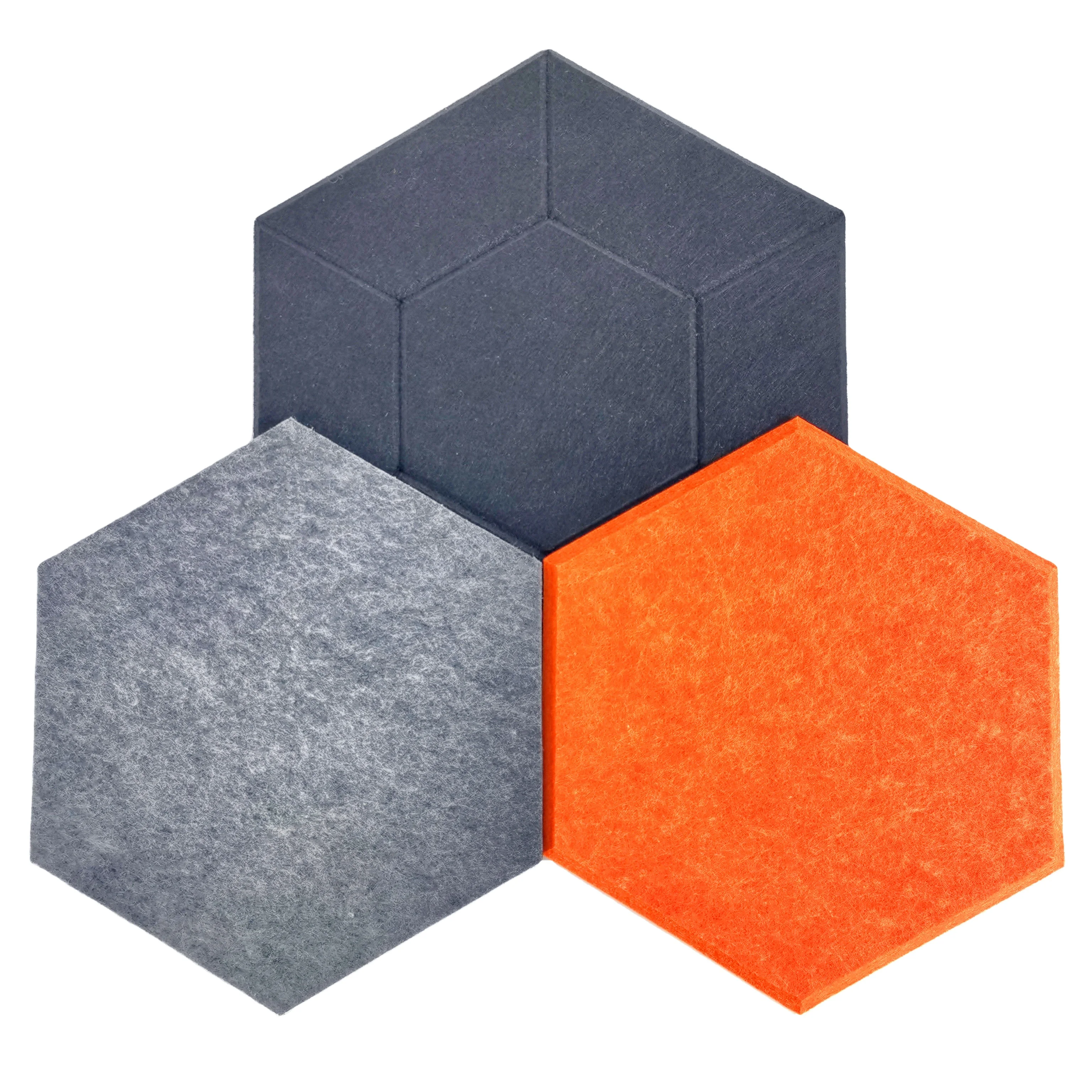 pet 3d hexagon polyester fiber acoustic panel wall