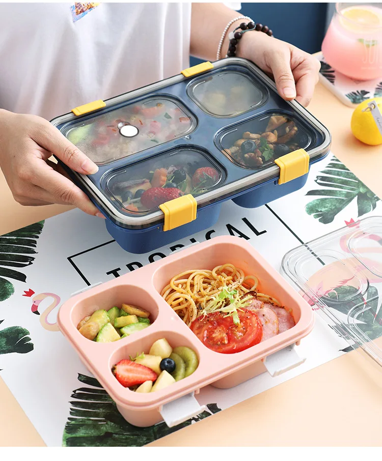 Separate lunch box Leakproof Food Container Microwave oven Dinnerware for Students Portable Lunchbox