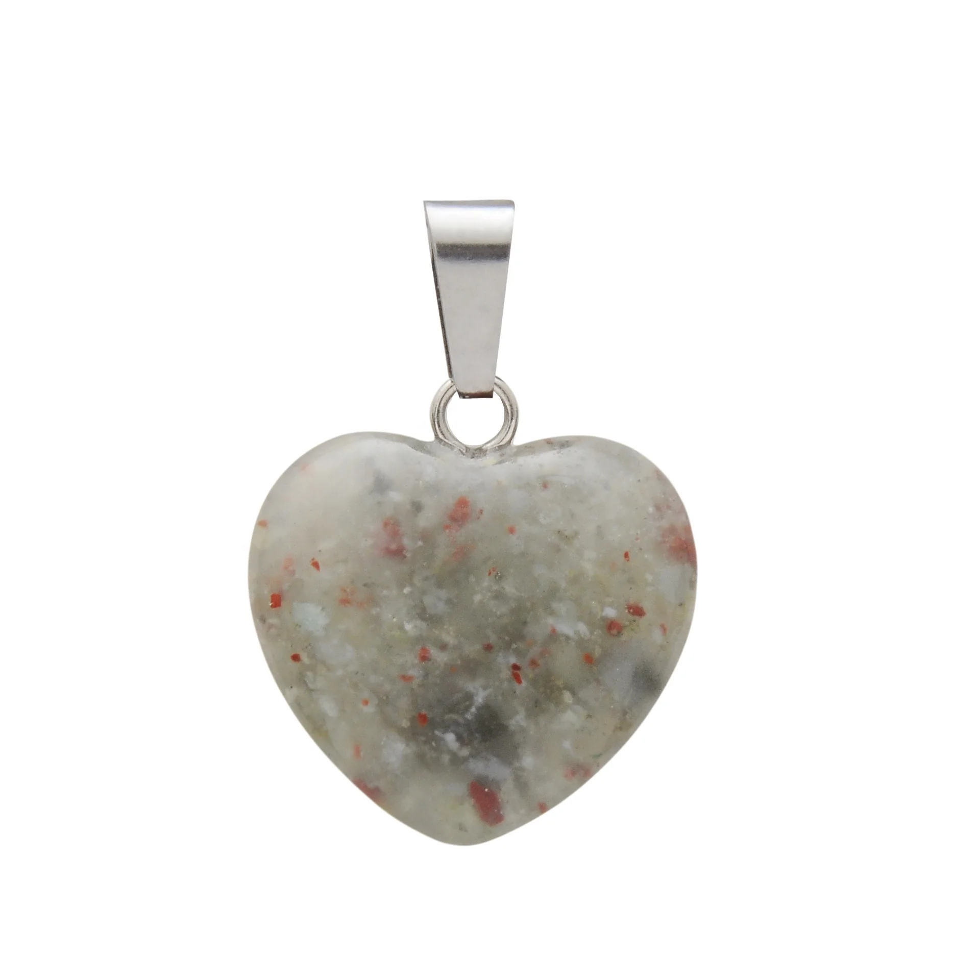 Hot Sale Natural Stone Hand Carved Love Heart Pendant Rough Stone Peach Heart Necklace Jewelry