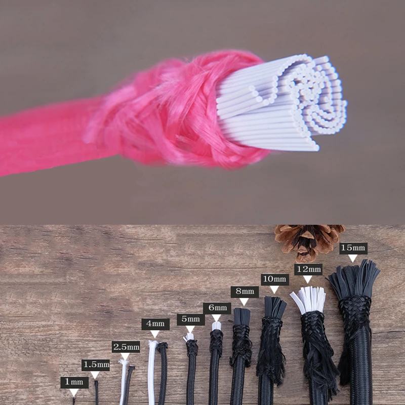 1.2/1.5/2/2.5/2.8/3/3.5/4/5/6/7/8/9/10/12/15mm Elastic ropes Round elastic binding Elastic Coarse rubber band Black rope