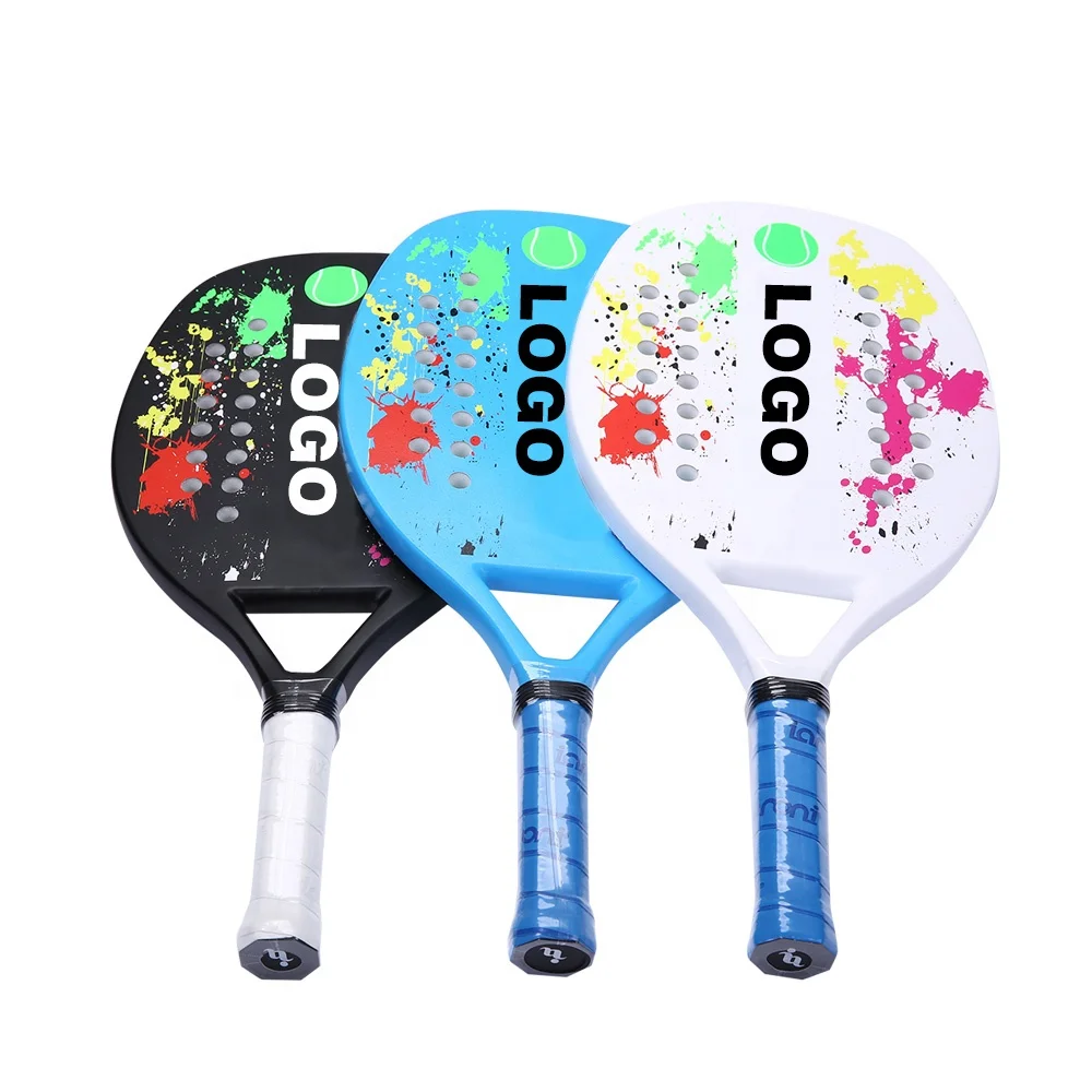Custom carbon tennis rackets and beach tennis rackets