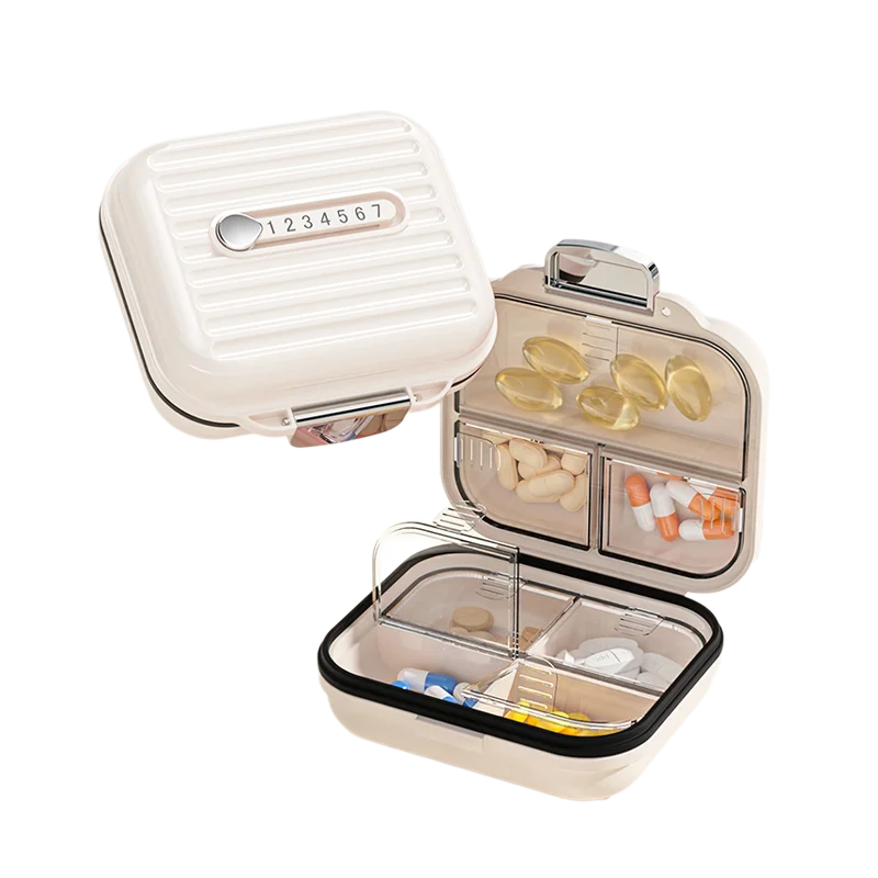 Portable  Pharmacy Vitamin Dispenser Daily Tablet Organizer Weekly Medicine case 7 Days 7 Compartments Plastic Pill Box