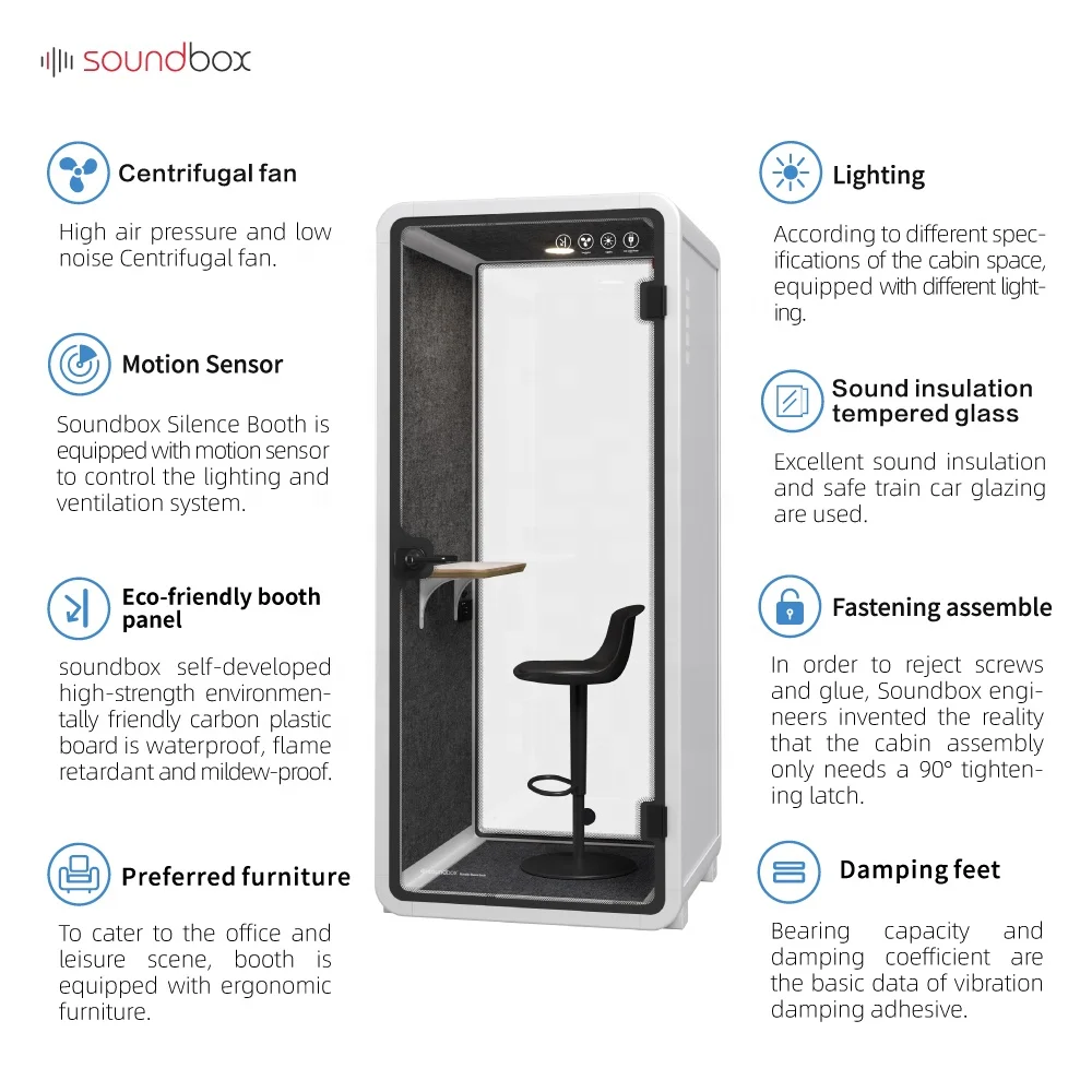 Insulation Sound Office Meeting Pod Acoustic Phone Booth Home Sound Proof Office Pod For Office Interview Room Meeting Booth