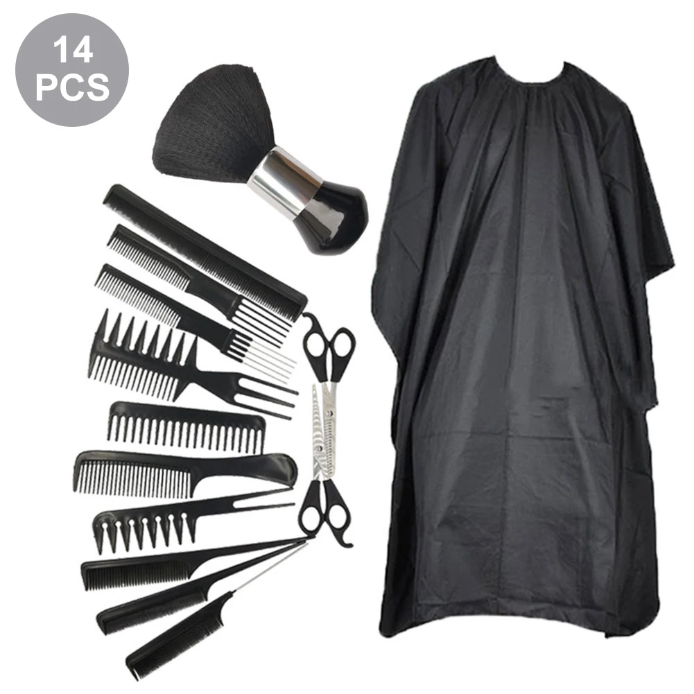 
Hairdressing Scissors Kit Professional Cutting Scissors Set with Hair Combs and Cape for Haircut Daily Hair Care 14PCS/Set 
