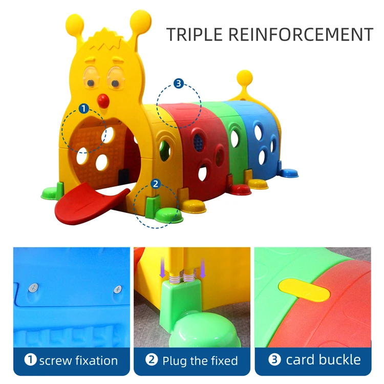Custom High Quality Entertaining Game Kids Tunne Plastic Baby Tunnel
