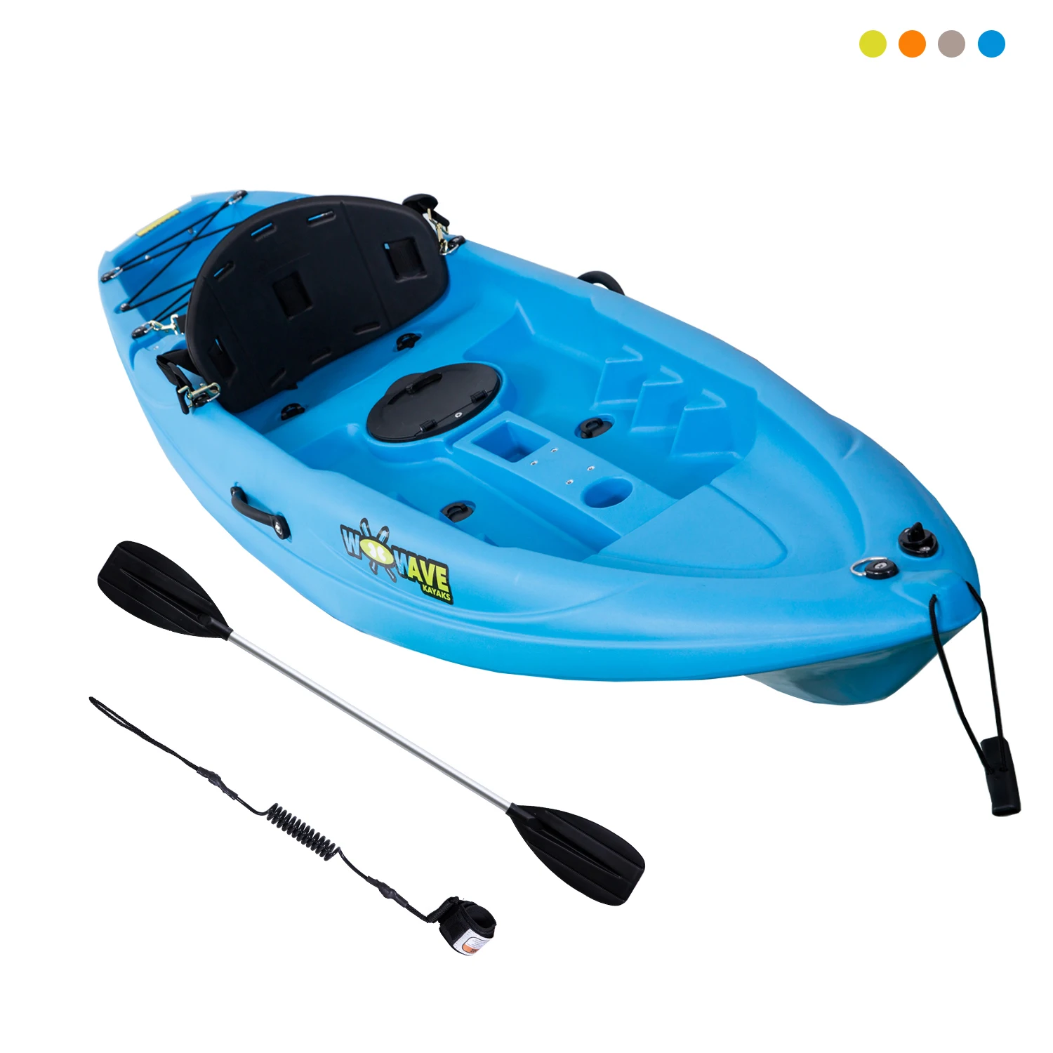Woowave 2.2m High Quality 1 Person Kayak Family Fishing Plastic Kayak with Kayak Seat