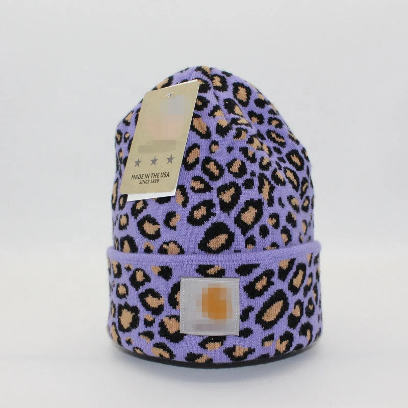 New Fashion Knit Leopard Printed Hats Wool Soft Quality Designer Name Brand Hats Knitting Warm Beanie Hats for Men and Women