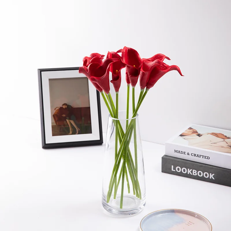 Real Touch Latex Centerpiece Flower Mini calla lily artificial flowers for DIY Wedding Bridal Bouquet Garden