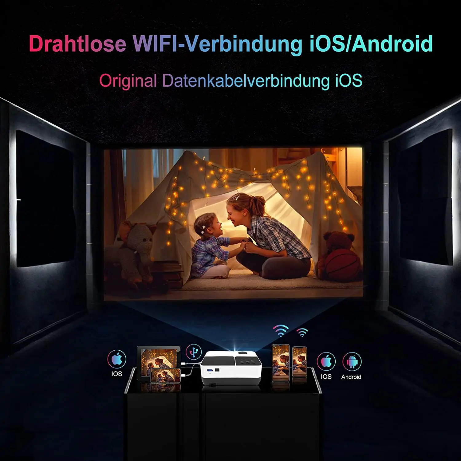 FCC CE PSE ROHS Wholesale HD USB Price Small Proyector 720P Mini Led Projects For H3