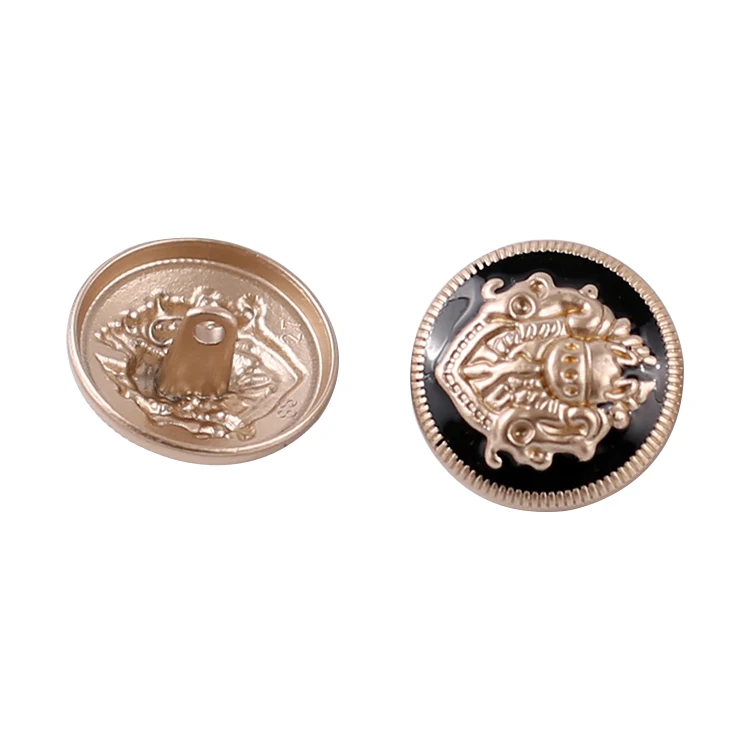 
2021 Manufacturer New Fashion Gold Round Decoration Metal Hand Sewn Button 
