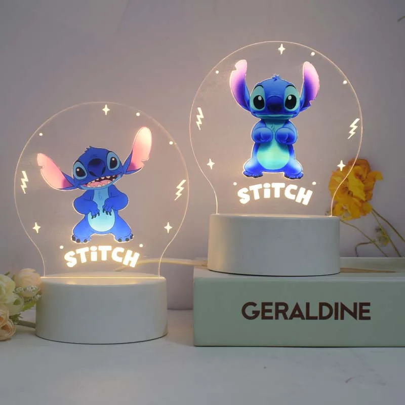 2023 New Product Stitch Comic Animation Anime 3D Acrylic Lamp Led Table Night Light Lighting Gift Set for Baby Kids Children
