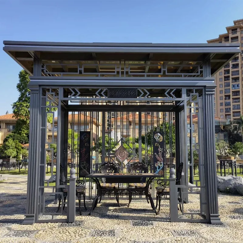 Outdoor Garden landscape pavilions garden villa antique building landscape new Chinese aluminum alloy pavilions