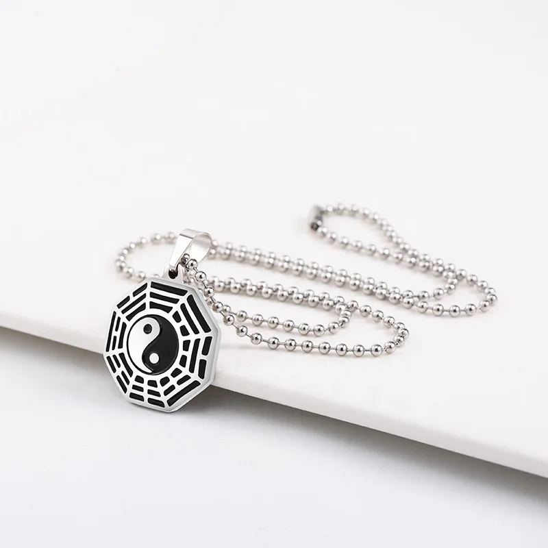 Asia Classic Personality Stainless Steel Geometric Tai Chi Pendant