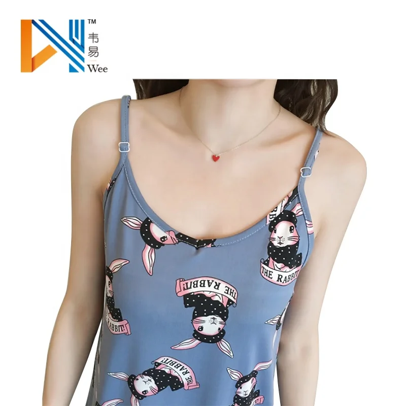 Summer Ladies Sleeveless Nightgowns Chemise Comfortable Nighty Dress Multi Cute Patterns Girls Sleepwear Pajamas Girls Sleepwear