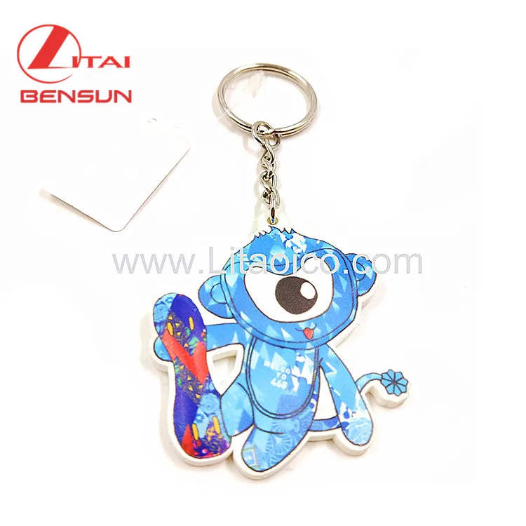 Hot Sales Promotion Customized sublimation PVC Key Chain Saucer Man Soft Rubber PVC Keychain