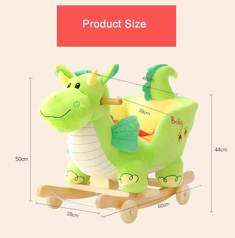 Small kids animal shaped chair rocking horse kids plush toys soft toddler toys
