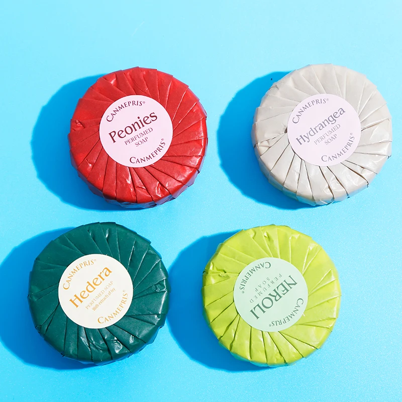 
No chemical composition cheap wholesale disposable floral circular soap hotel OEM 