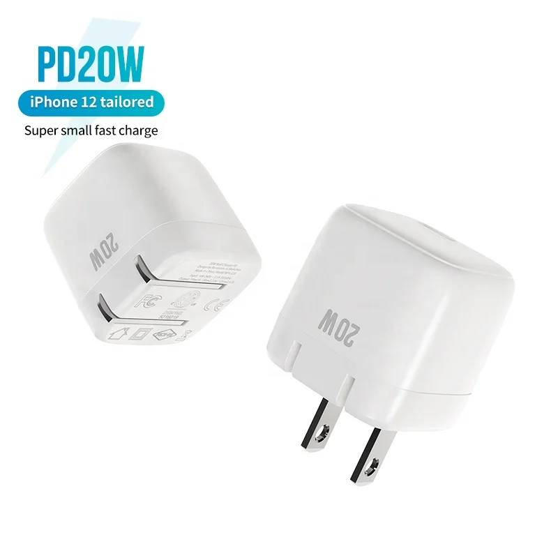Folding Mini PD20W wall charger travel charger fast charger for mobile phone