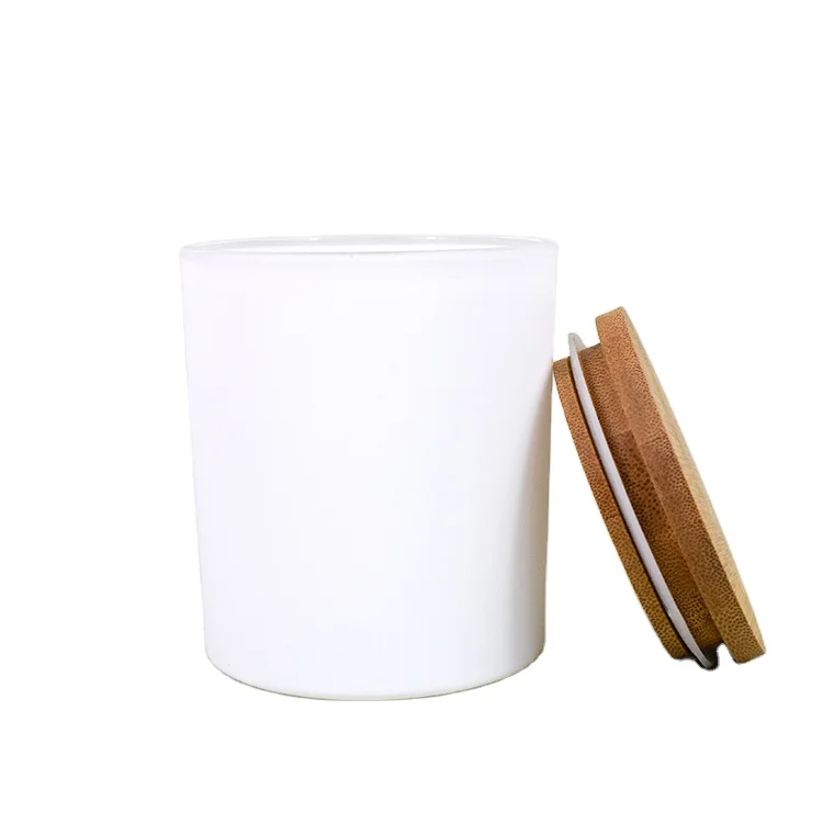 LZ classic home decor scented soy wax candle container with lid white wholesale glass candle containers