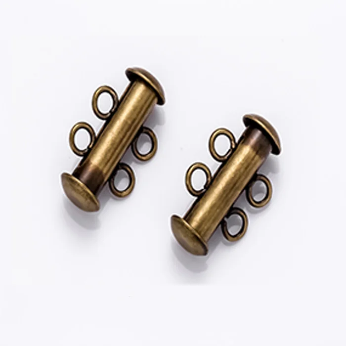 2 Strands Slide Lock Clasps Bayonet Clasp For DIY Jewelry Findings