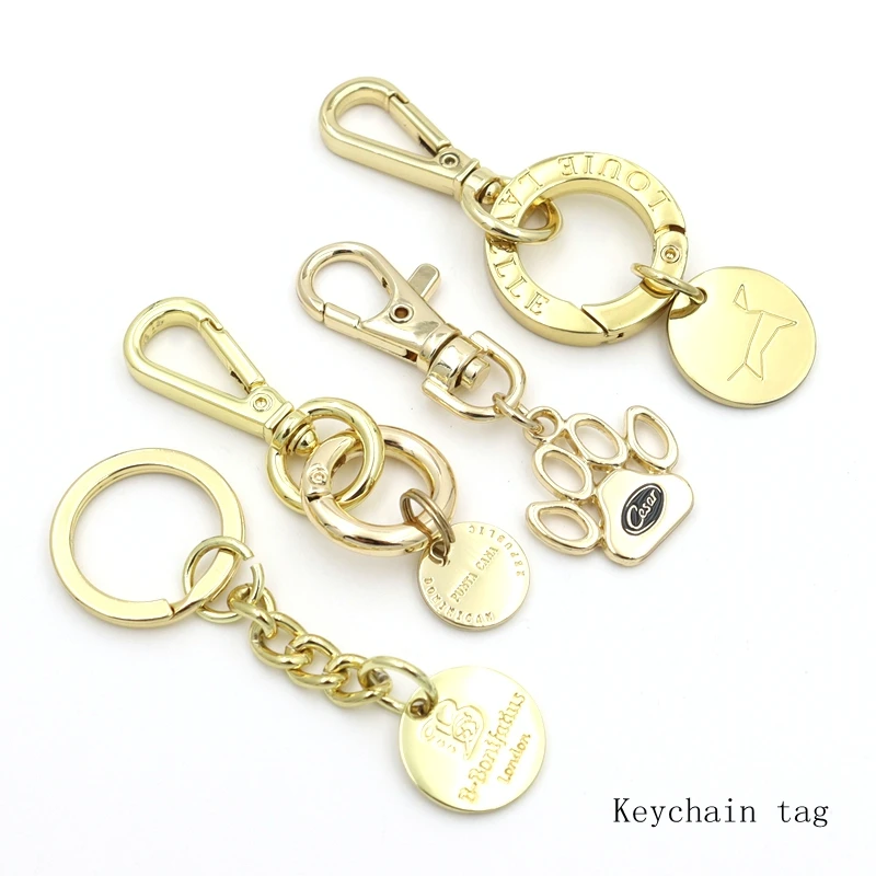 9mm Custom Engraved logo Key ring key chain clasp for Keychain