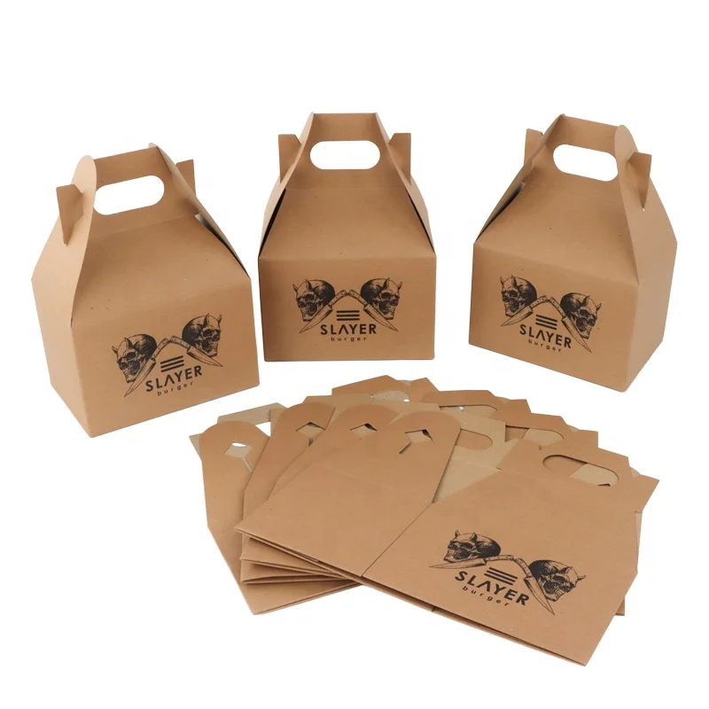 Food grade paper square housing design customizable and strong bearing capacity hamburger sandwich box Paper snack box