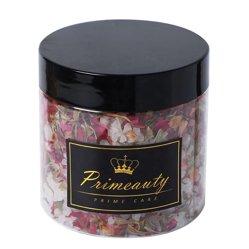 Manufacturer OEM Private Label Spa Relaxing Lavender Himalayan Body Epsom Salt Organic Natural Rose Petal Bath Salts With Flower