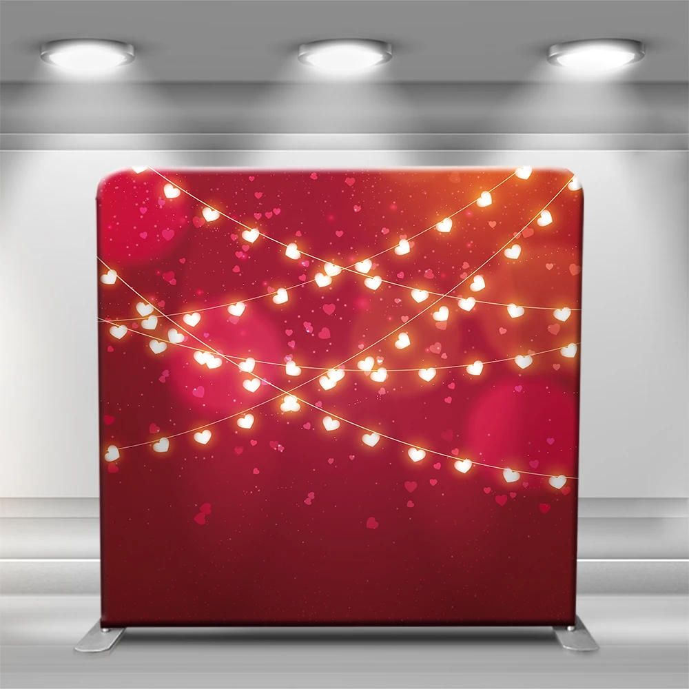 7.6x7.6ft Tension Fabric Portable Photo Booth Backdrops Stand Display Stand Exhibition Wall Banner