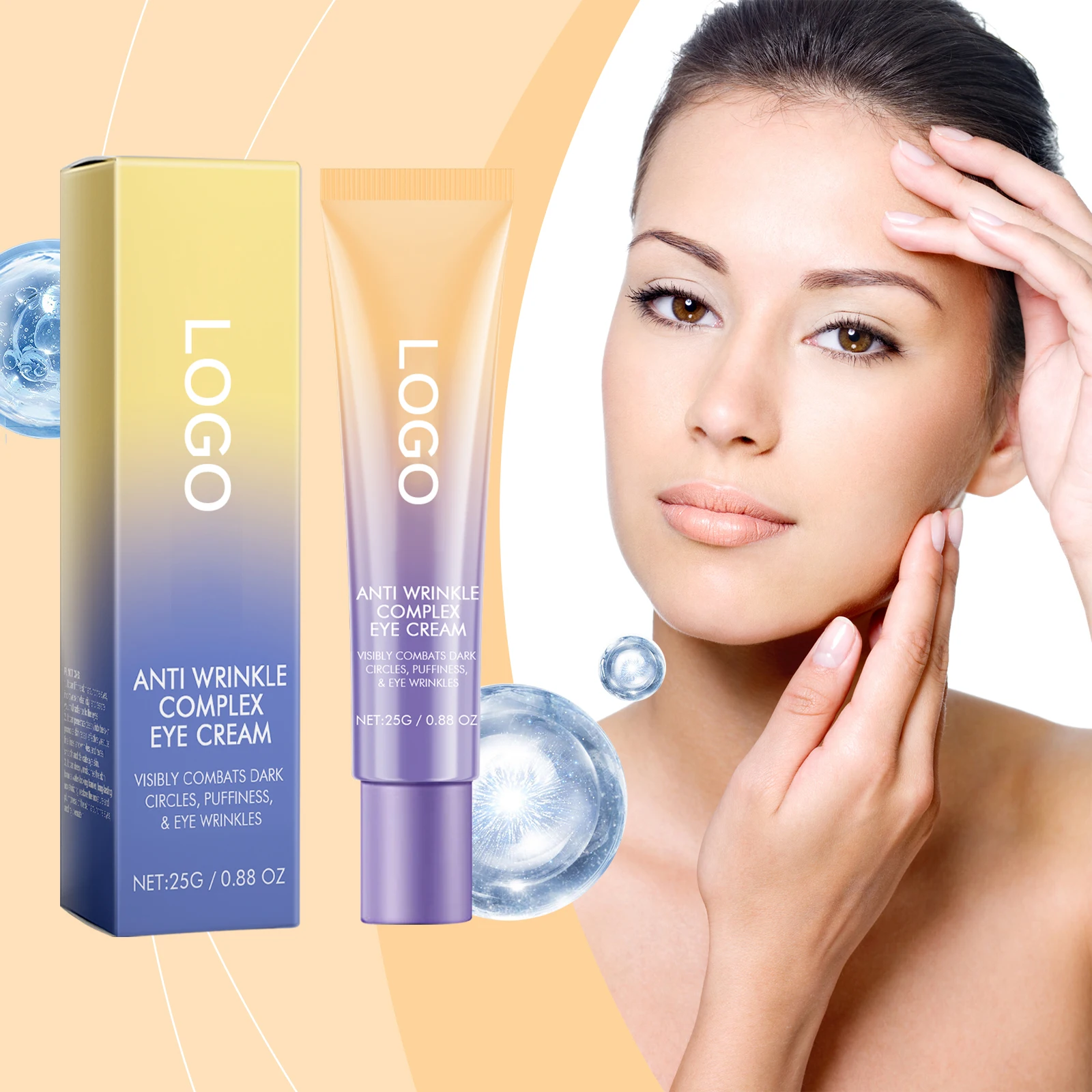 Private Label Vegan Retinol Eye Cream Remove Dark Circles Bag Wrinkle Removal Anti Aging Retinol Eye Cream for face care