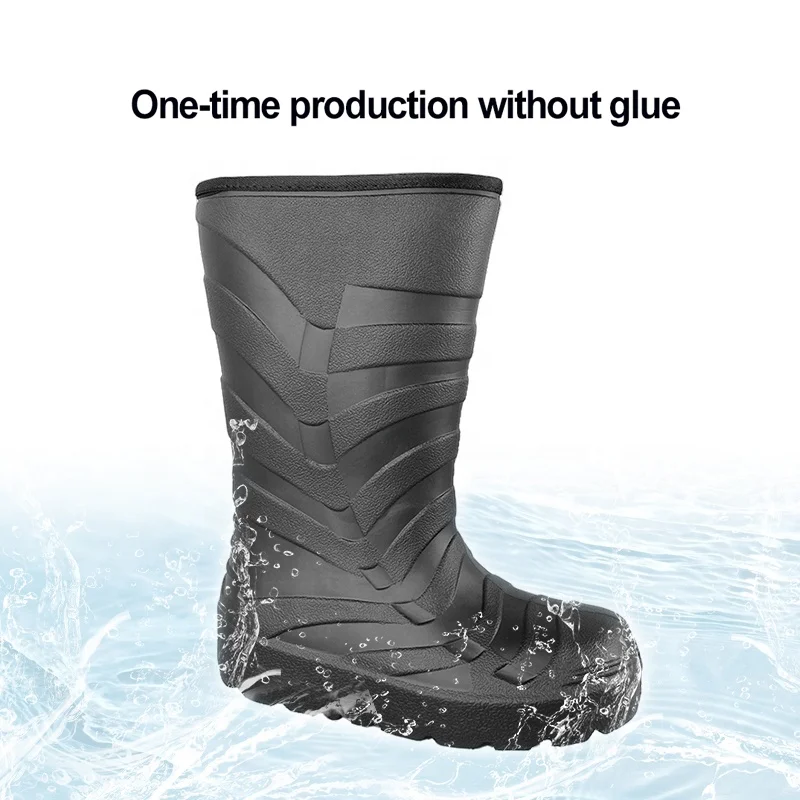 EVA Foam Shoes Rain Boots No Slip Wide Width Light Weight Knee High Soft EVA Garden Fishing Waterproof 2024 Western Style Mens
