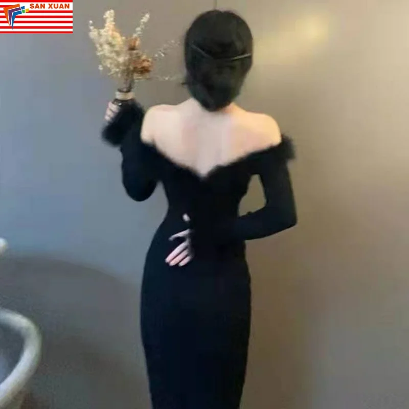 dresses women lady elegant clothing Knitted Sweater american vestido wholesale fashion designer vintage guangzhou manufacturer