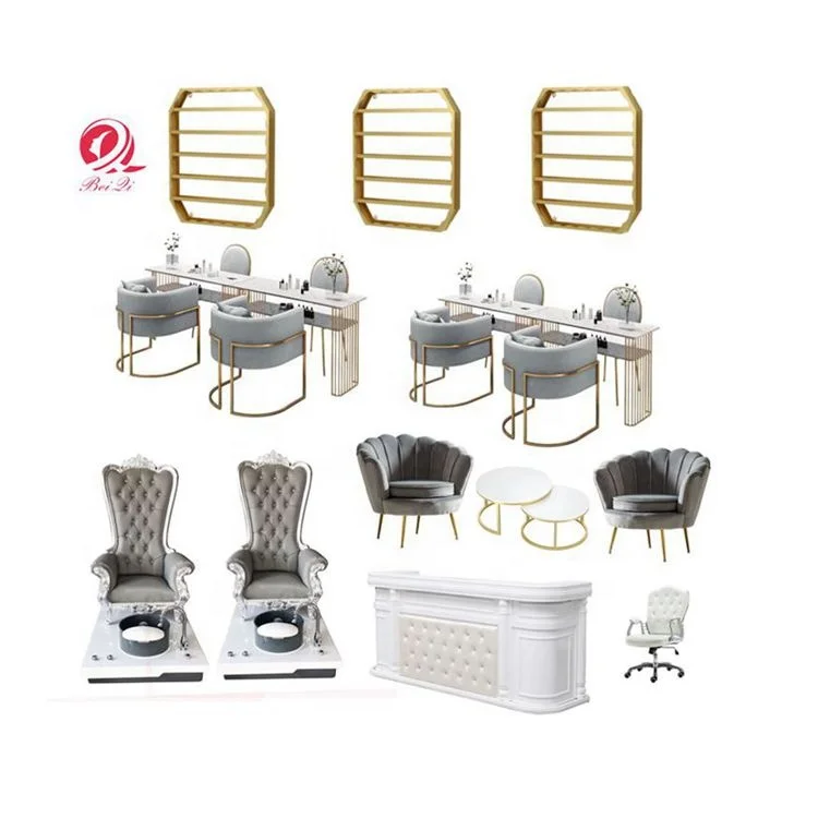 wholesale salon professional with factory price king green manicure nail chair with table set
