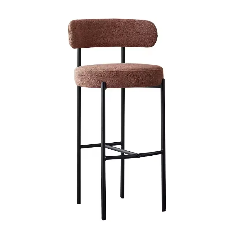 Restaurant Bar Furniture Luxury Metal Legs Soft Cushion Velvet Bar Stool Chair Kitchen Bar Tall Chairs