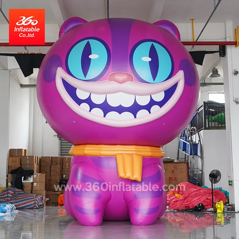 Custom PVC oxford tarpaulin design giant advertising air tight cartoon animal mascot cat inflatables for outdoor