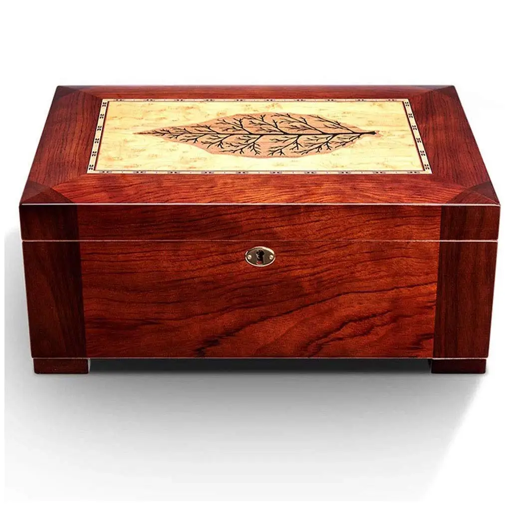 Hot-selling moisturizing case cedar wood cigar humidor box cabinet with hygrometer humidifier decorative box