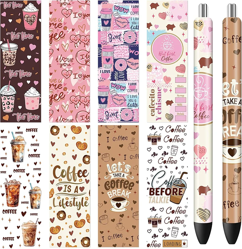 УФ DTF переводная наклейка водонепроницаемый молочный чай UV ручка обернуть персонализированный DIY Карандаш Шариковая Uvdtf креативные наклейки