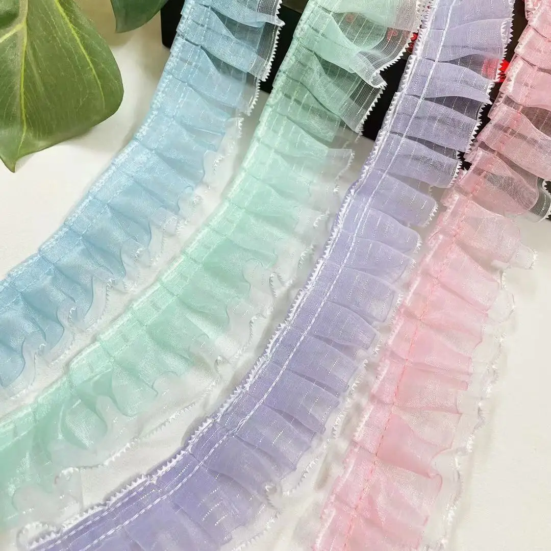 Decorative Lace TrimDoll Clothes, Apparel Beaded Ruffled Lace Trim, Gathered Lace Trim