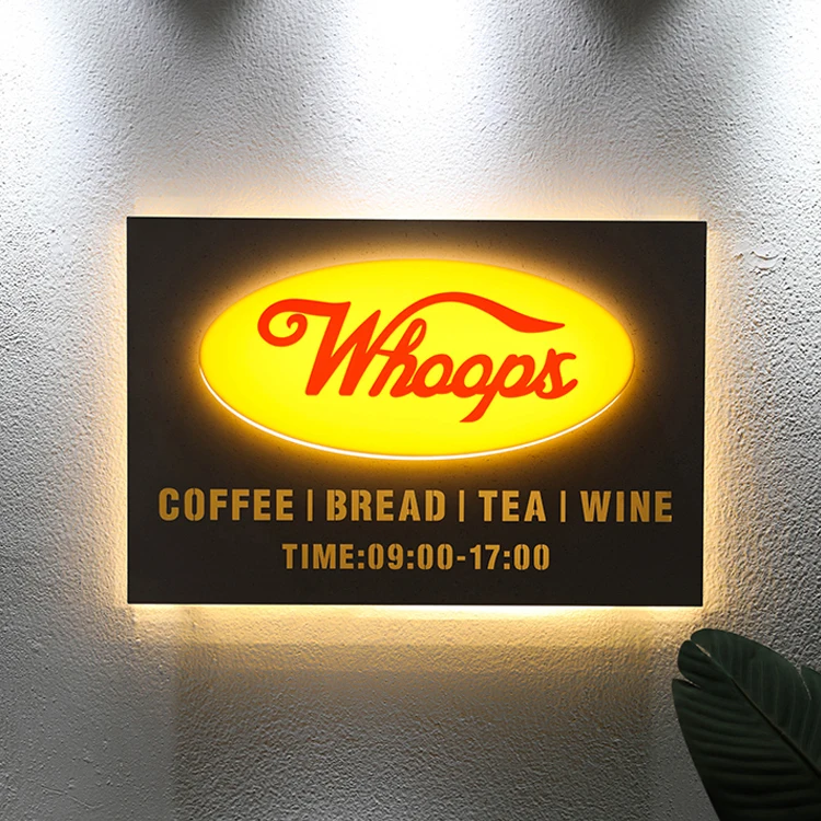 Custom Stone Paint Light Box Billboard Outdoor Door Head Acrylic Creative Backlight Stainless Steel Hanging Sign