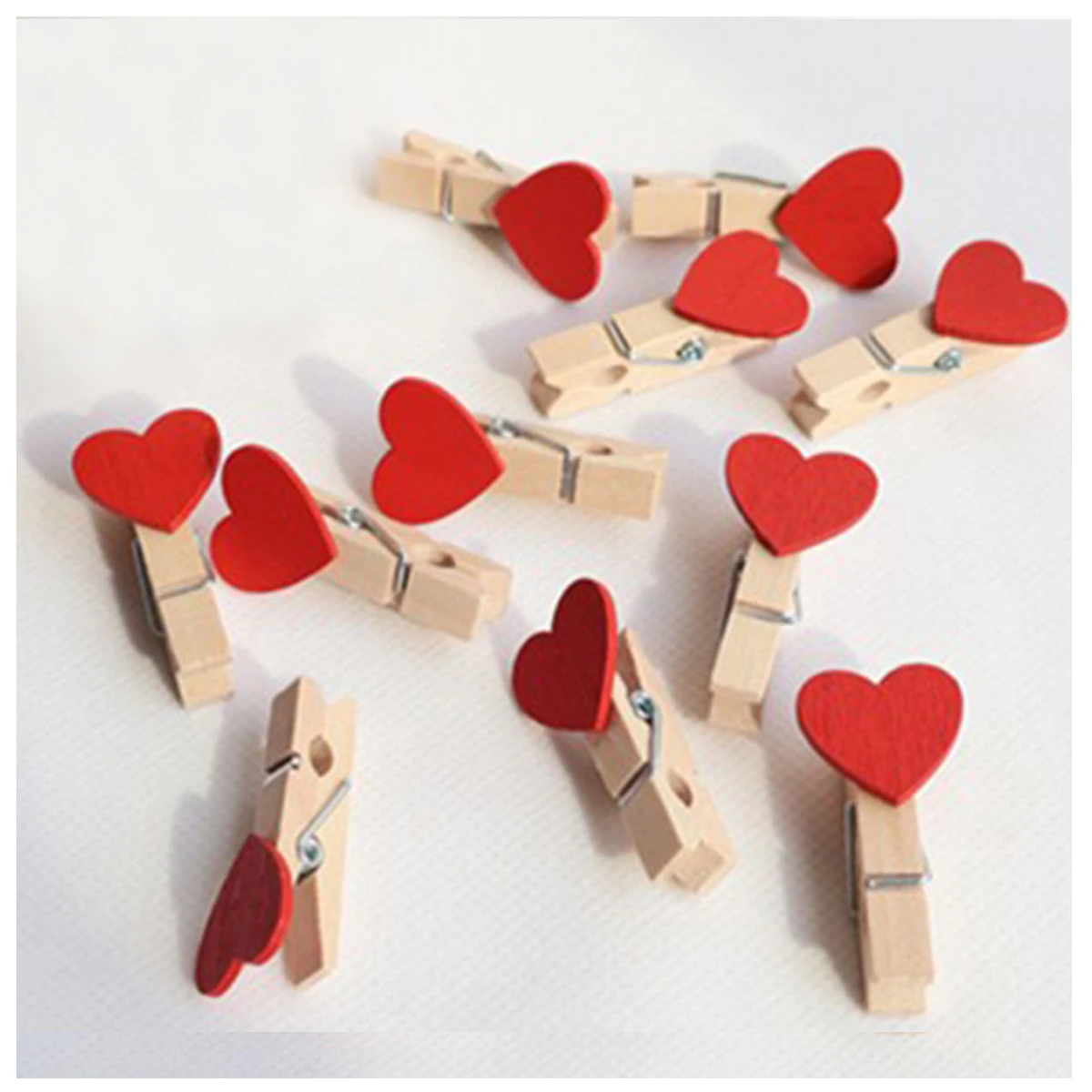 Новый дизайн, многофункциональный красный милый деревянный зажим для сердца, кухонная упаковка, настенное украшение, зажим для фото