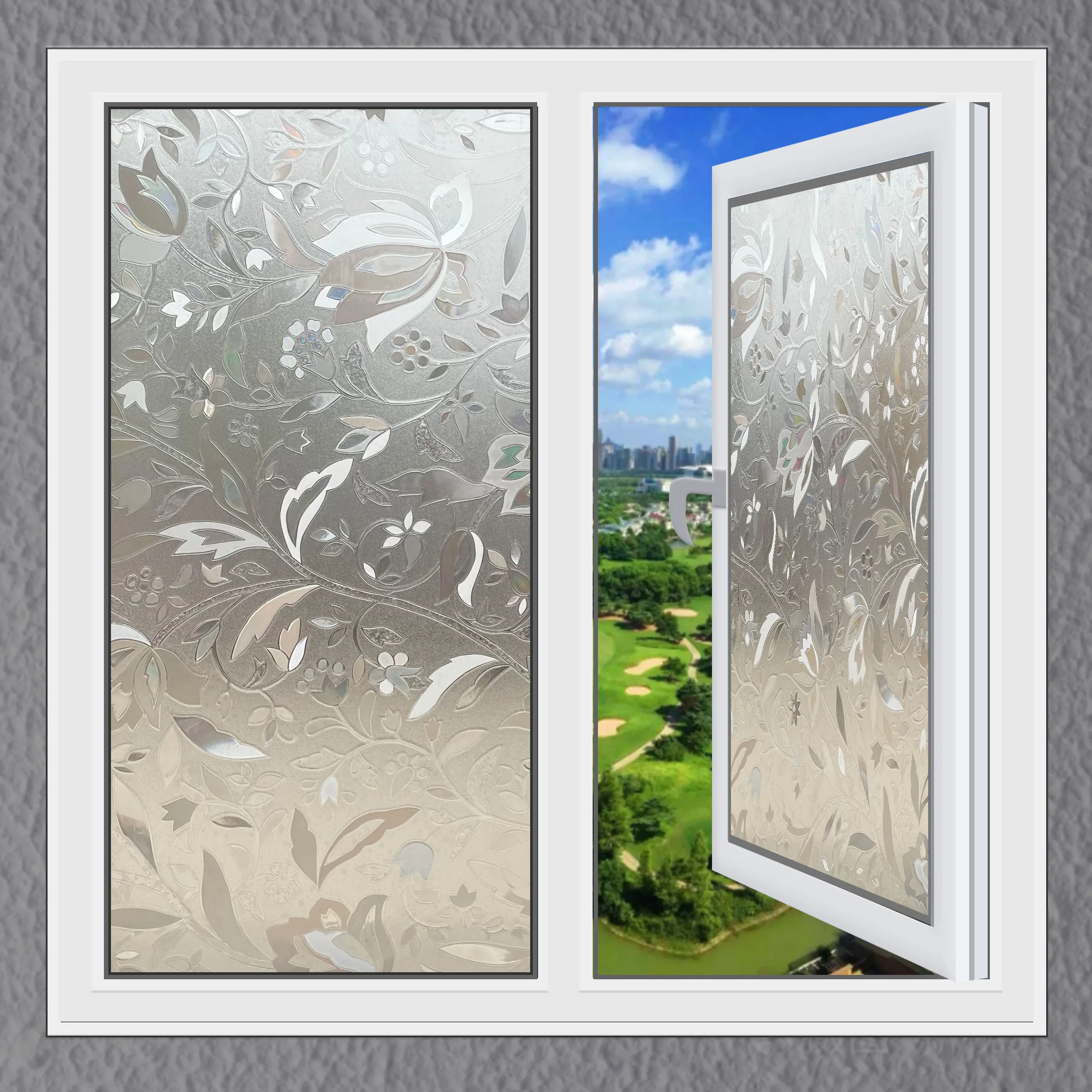 Home frosted privacy window film self adhesive glass stickers frosted glass decoration