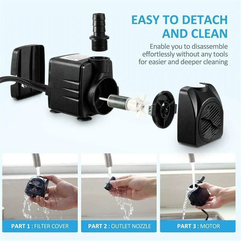 JUYANG 5000L/H Electrical Large Flow Pond Fountain Water Pump Submersible Aquarium Water Pond Pump Ac Water Pump for Fish Pond