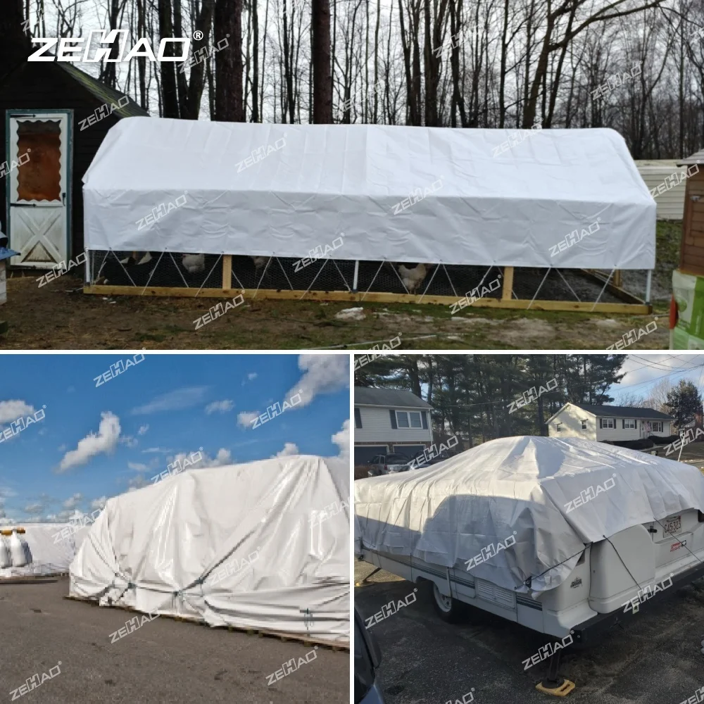 White PE Tarpaulins Manufacturer Truck Heavy Duty Poly Tarp Covers Waterproof Blue Camping Sun Shade Roll Tarpaulin