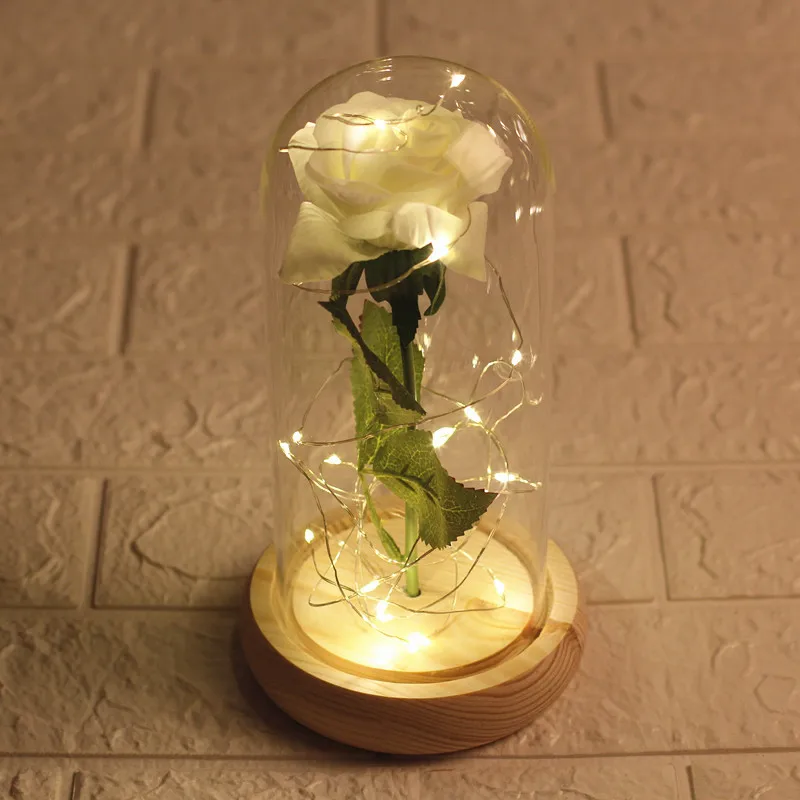 Best Valentines Day Gift fleur preservee rose in glass dome