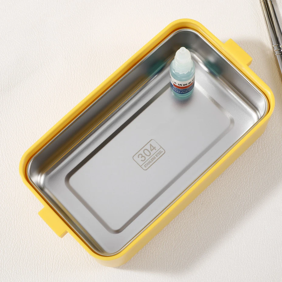 Kids bento box custom logo stackable insulated 2 layer thermal tiffin stainless lunch box