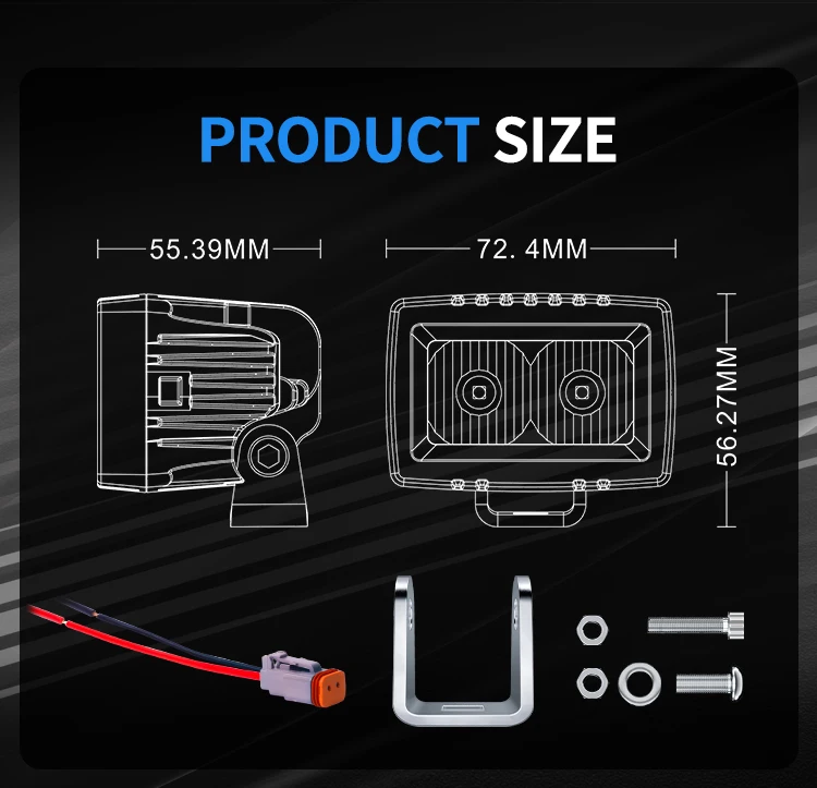 AURORA Patent Super Bright Cheap 12V 24V Car 20W Offroad Truck Flood LED Work Light Bar For Car SUV Boat