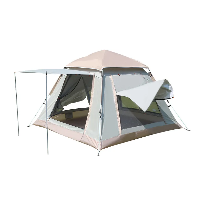 Single Four-Sided Auto Quick Open Beach/Camping Tent Waterproof Windproof Large Outdoor Camping Pop-Up Tent Made Fiberglass