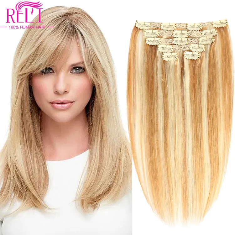 Оптовая продажа бесшовные накладные волосы на заколке для конского хвоста Remy натуральные густые человеческие