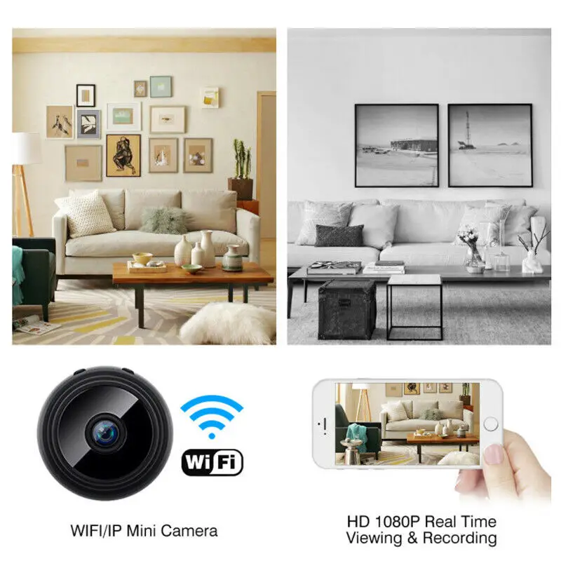 Мини-шпионская камера видеонаблюдения HD 1080 скрытая беспроводная Wi-Fi